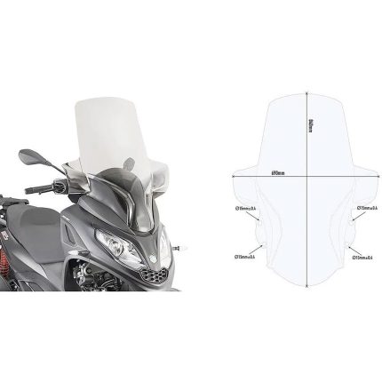 Vizir providni Kappa Piaggio MP3 300 HPE (19-24) KD5614ST