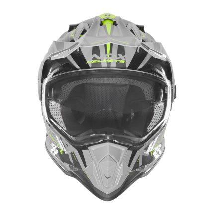 Kaciga NOX Enduro sa vizirom N312 TRACK žuto nardo siva