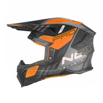 Kaciga NOX Cross N634 STORM narandžasto mat crna