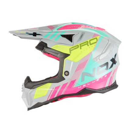 Kaciga NOX Cross N634 STORM nardo sivo roza