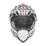 Kaciga NOX Enduro sa vizirom N312 TRACK crveno bela