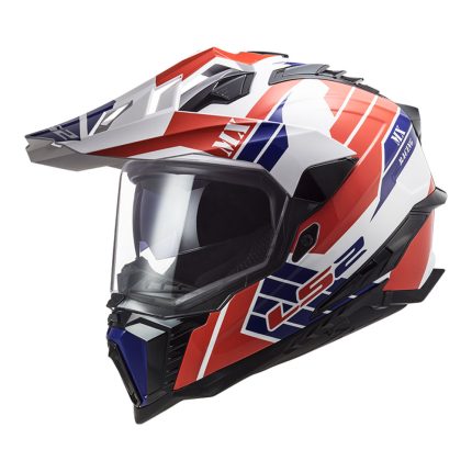 Kaciga LS2 Enduro MX701 EXPLORER ATLANTIS belo crveno plava