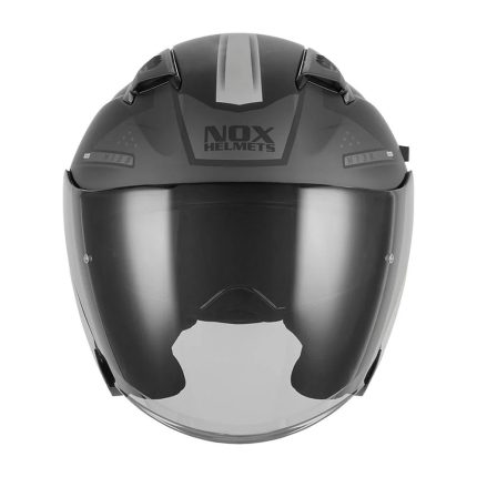 Kaciga NOX Jet N130 EKTO mat crno srebrna