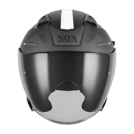 Kaciga NOX Jet N130 EKTO belo mat crna