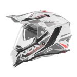 Kaciga NOX Enduro sa vizirom N312 TRACK crveno bela