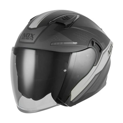 Kaciga NOX Jet N130 EKTO mat crno srebrna