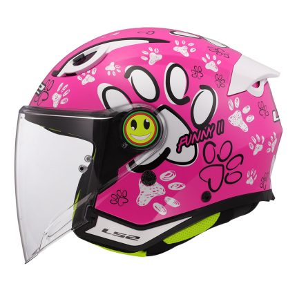 Kaciga LS2 Jet OF622 FUNNY II PAWS roza dečija