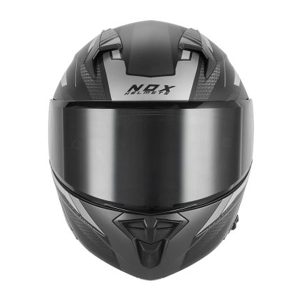 Kaciga NOX Flip Up N968 SHIFT sa naočarima mat crno srebrna