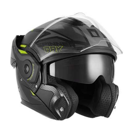 Kaciga NOX PREMIUM SPINNER ARK Flip Up sa naočarima žuto mat crna