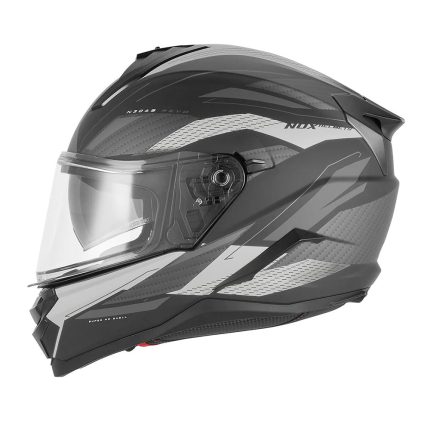 Kaciga NOX Full Face sa naočarima N304 S REVO MATT BLACK SILVER