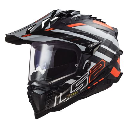 Kaciga LS2 Enduro MX701 EXPLORER EDGE CARBON crno narandžasta