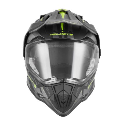 Kaciga NOX Enduro sa vizirom N312 TRACK žuto mat crna