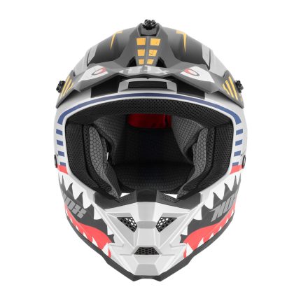 Kaciga NOX Cross N761 FIGHTER mat srebrna dečija