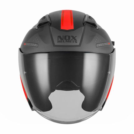 Kaciga NOX Jet N130 EKTO crveno mat crna