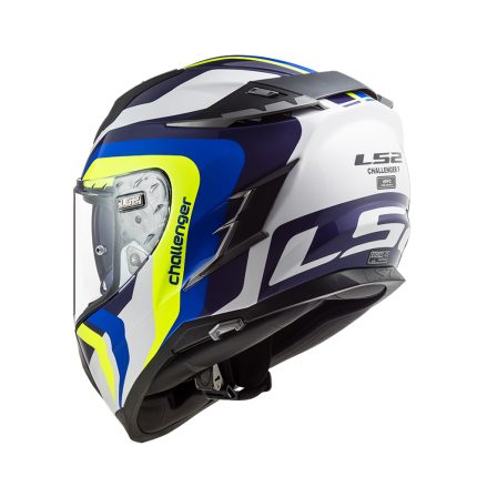 Kaciga LS2 Full Face FF327 CHALLENGER GALACTIC belo žuto plava sa naočarima